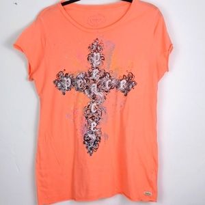 ♥️Bundle Only♥️ JAKE'S PEACH Gorgeous blingy Cross Graphic Tee